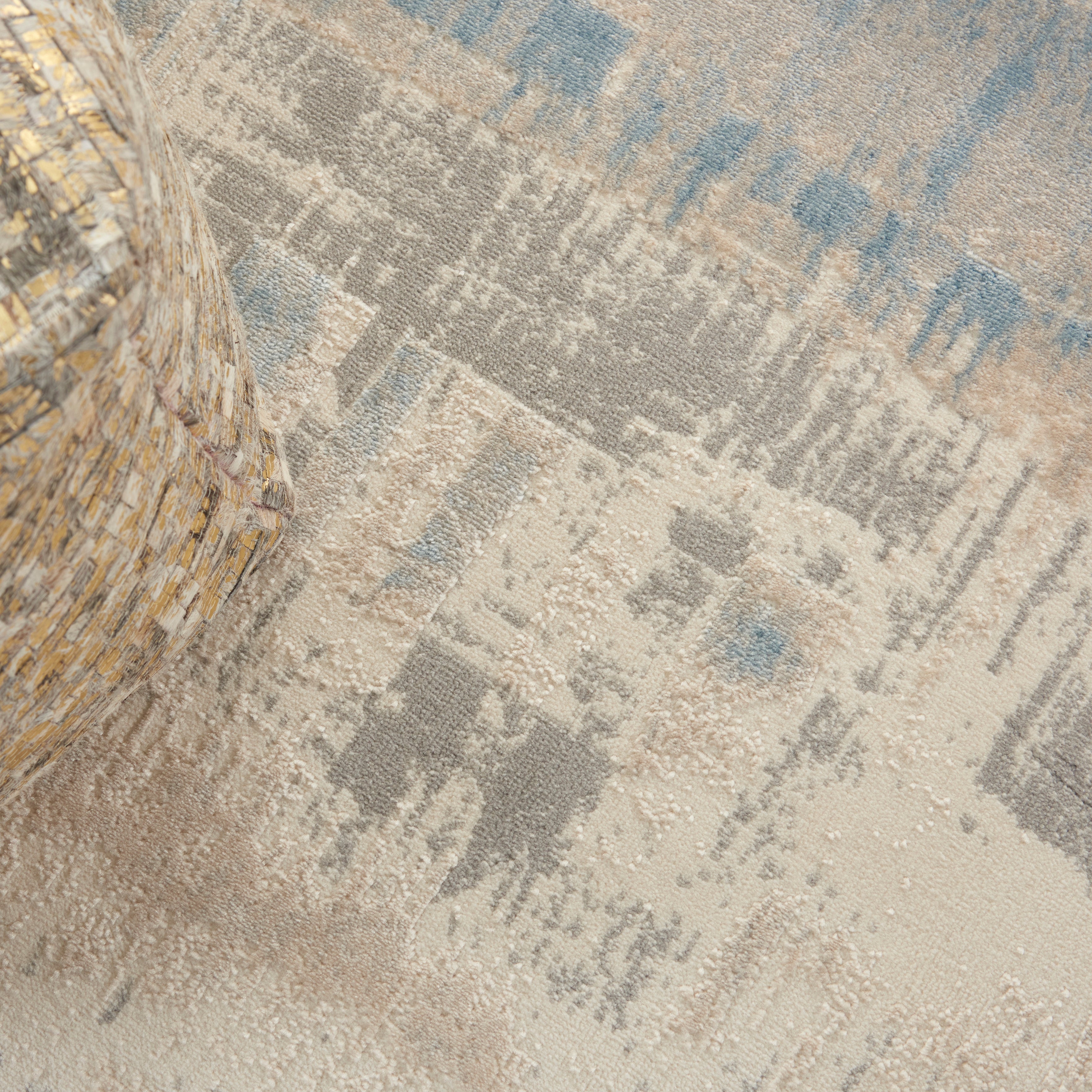 Nourison Solace SLA08 Ivory/Grey/Blue Large Rectangle Rug